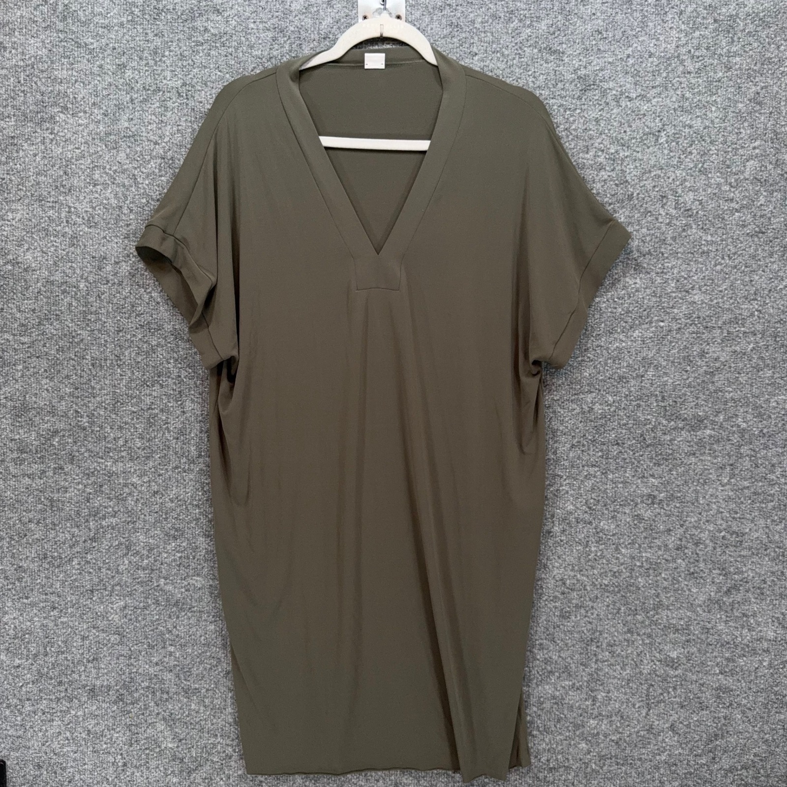 Eres Dress Womens Medium Green Vneck Short Sleeve Luxury Beachwear Lightweight